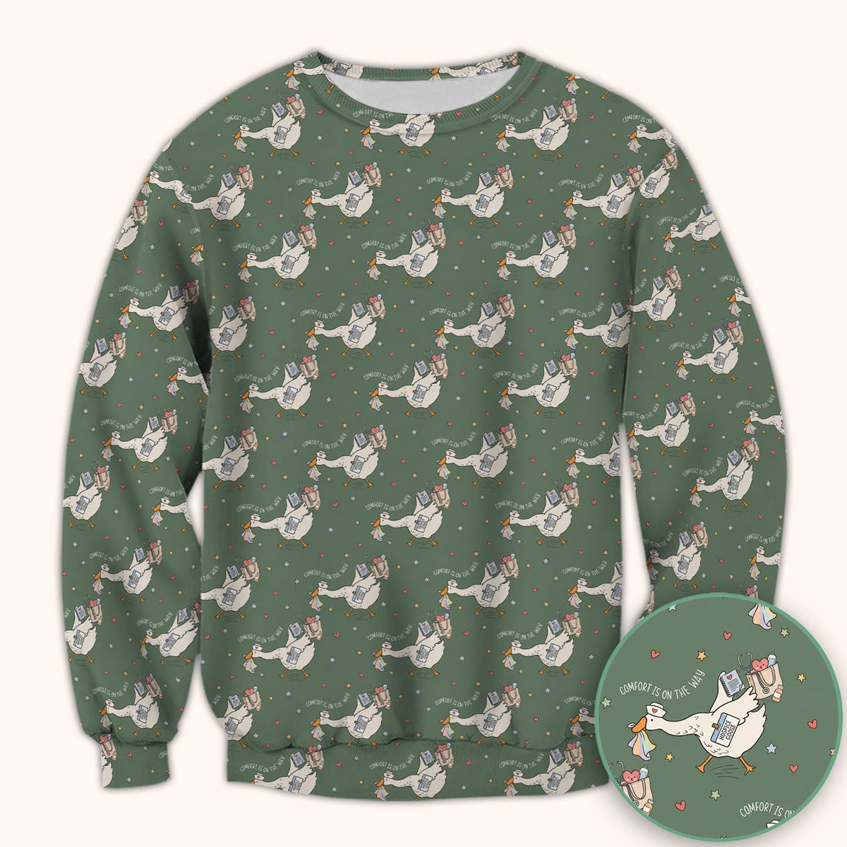 Comfort Is On The Way Goose Nurse Scrub Top