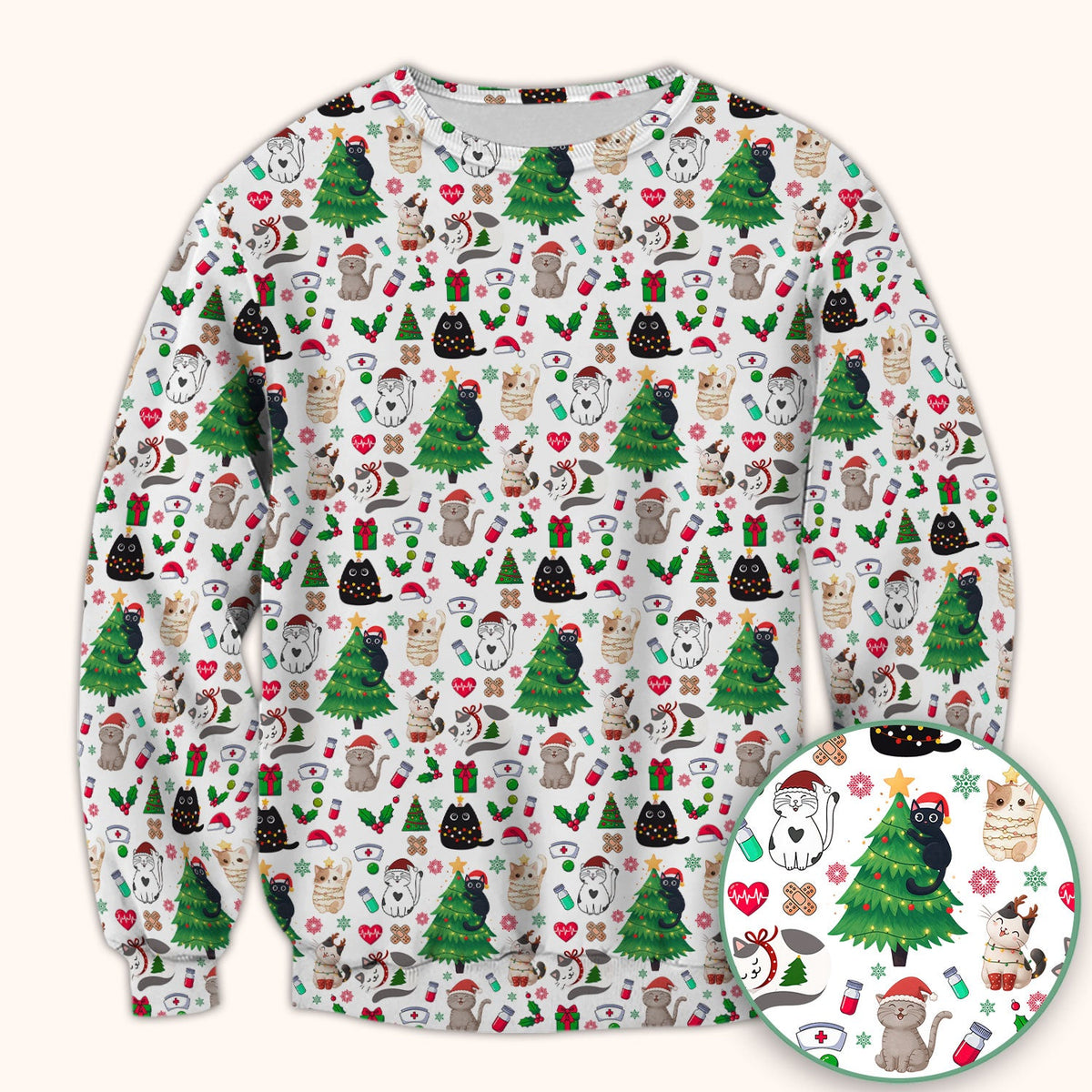 Christmas Pet Nurse Scrub Top