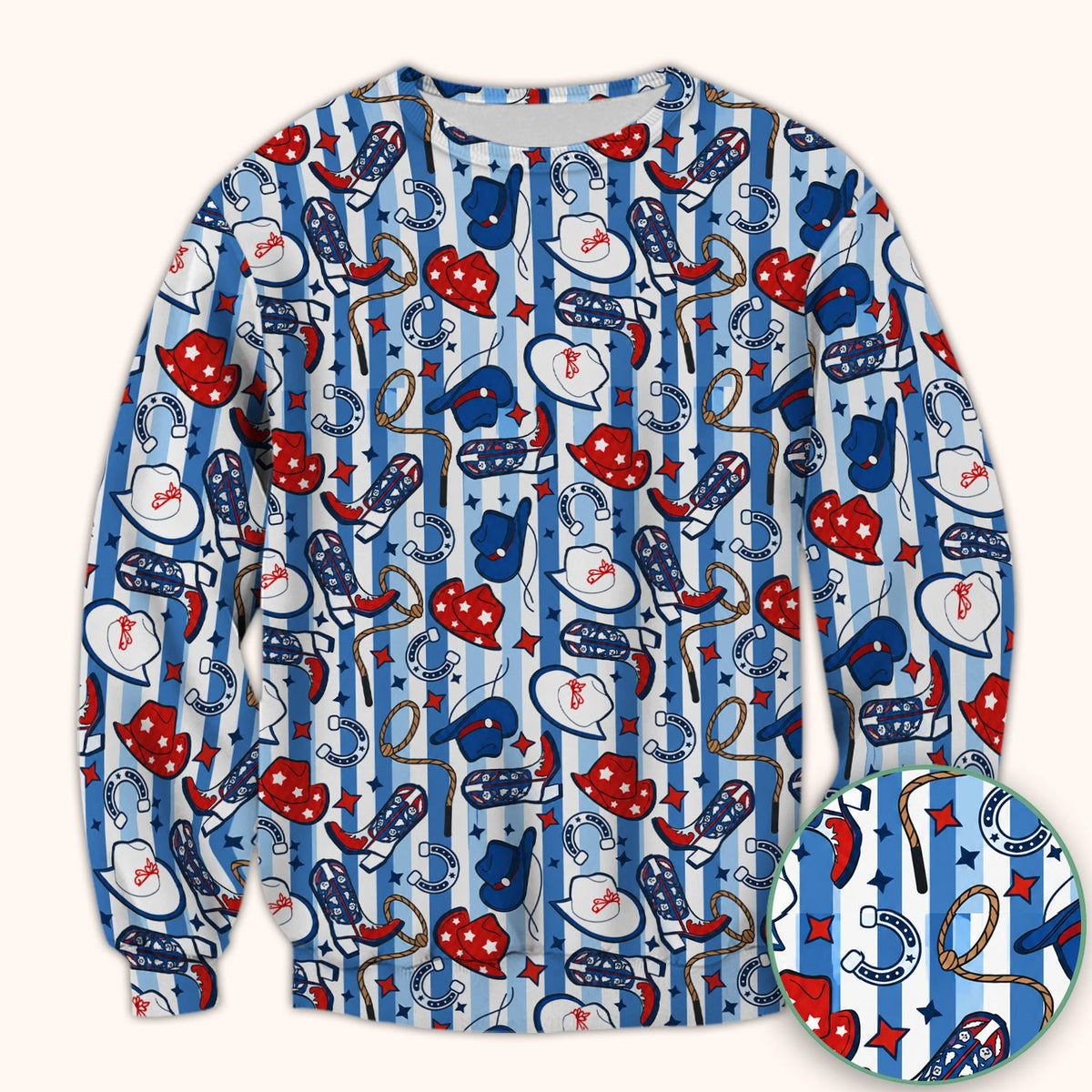 Western Cowboy Boots Hats Nurse Scrub Top