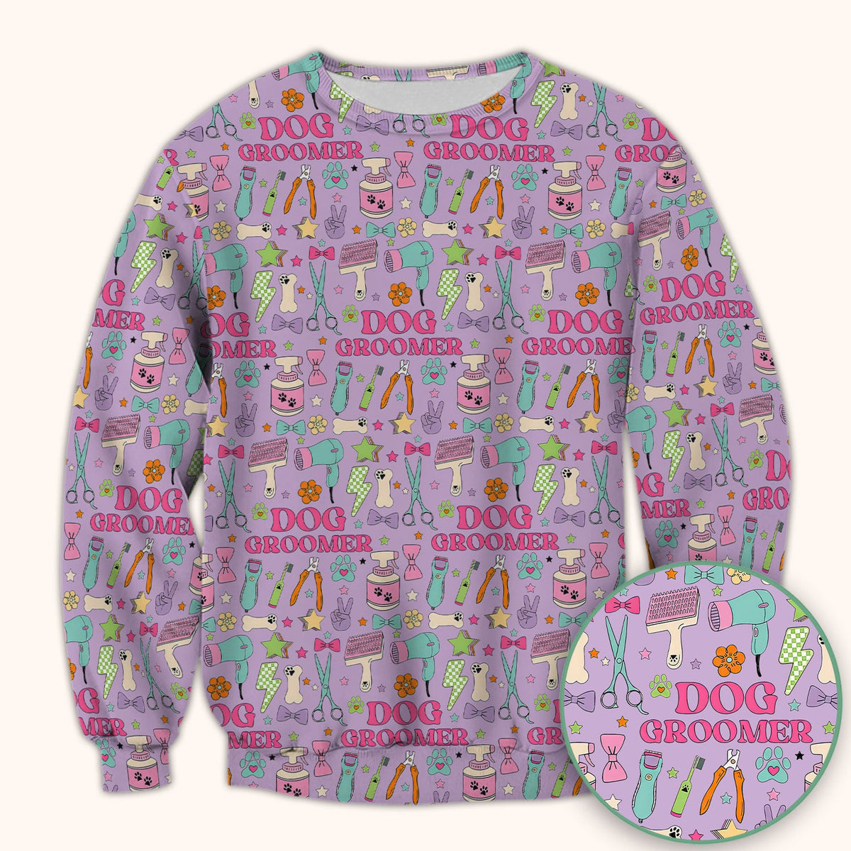 Dog Groomer Tools Nurse Scrub Top