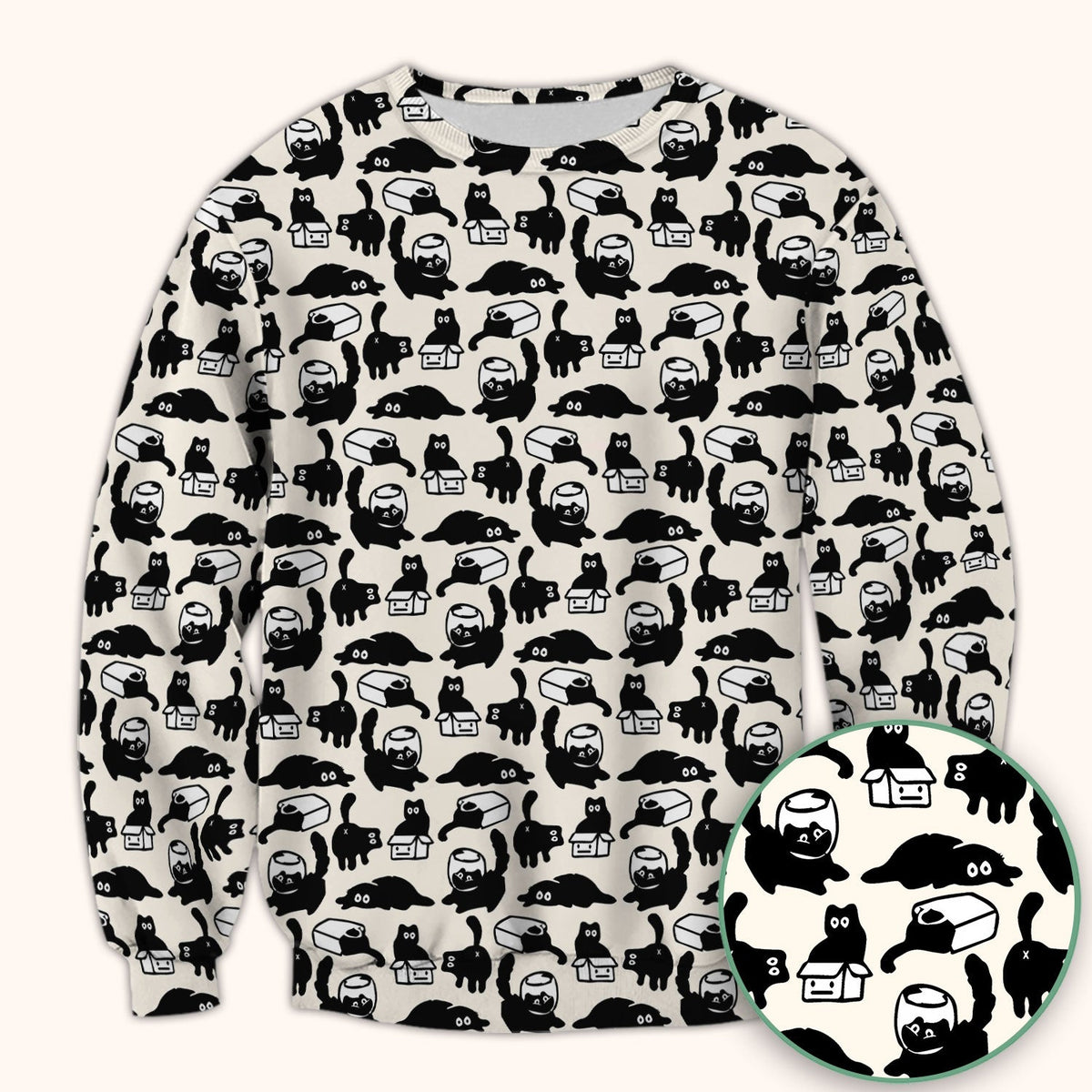 Dark Playful Cat Nurse Scrub Top