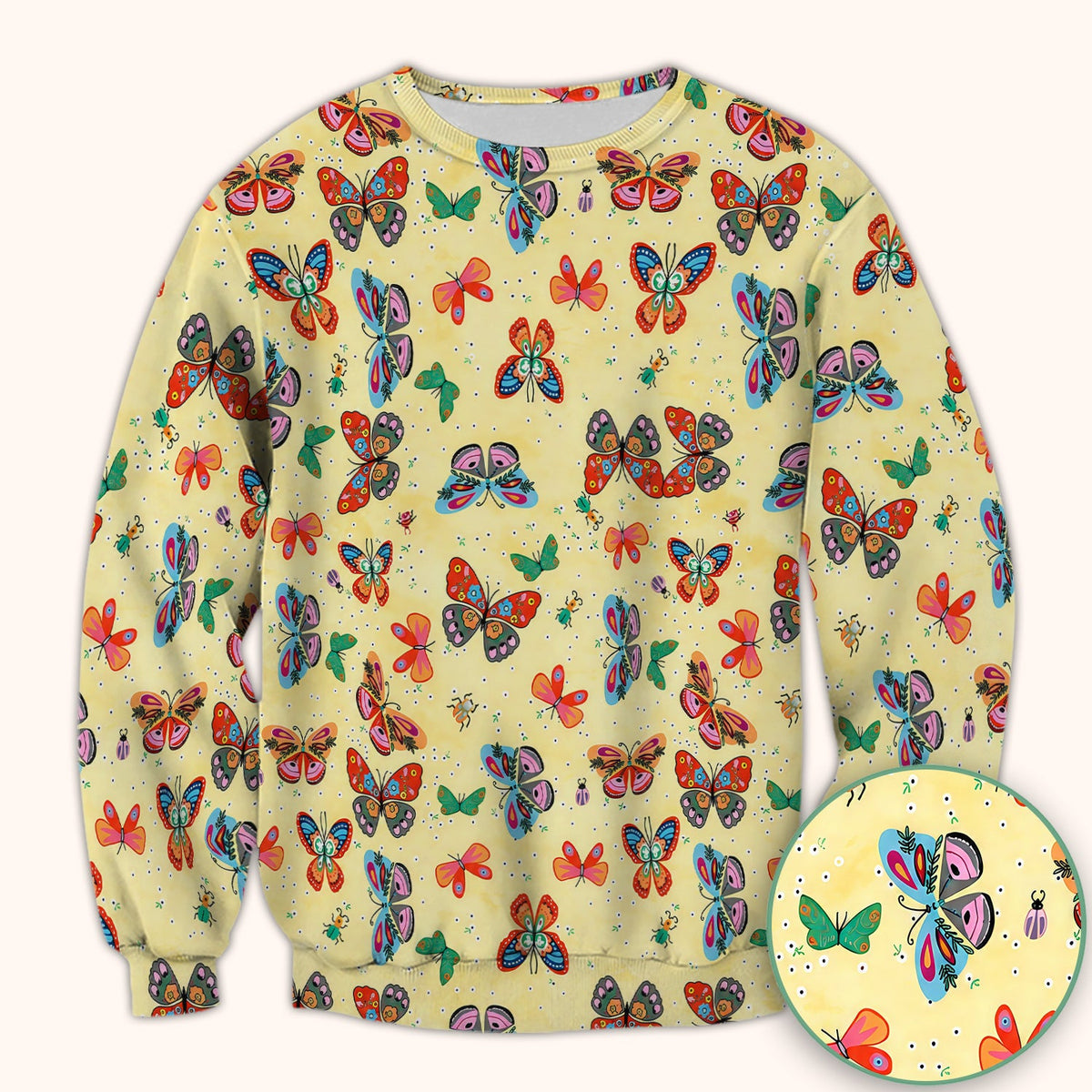 Colorful Butterfly Garden Nurse Scrub Top