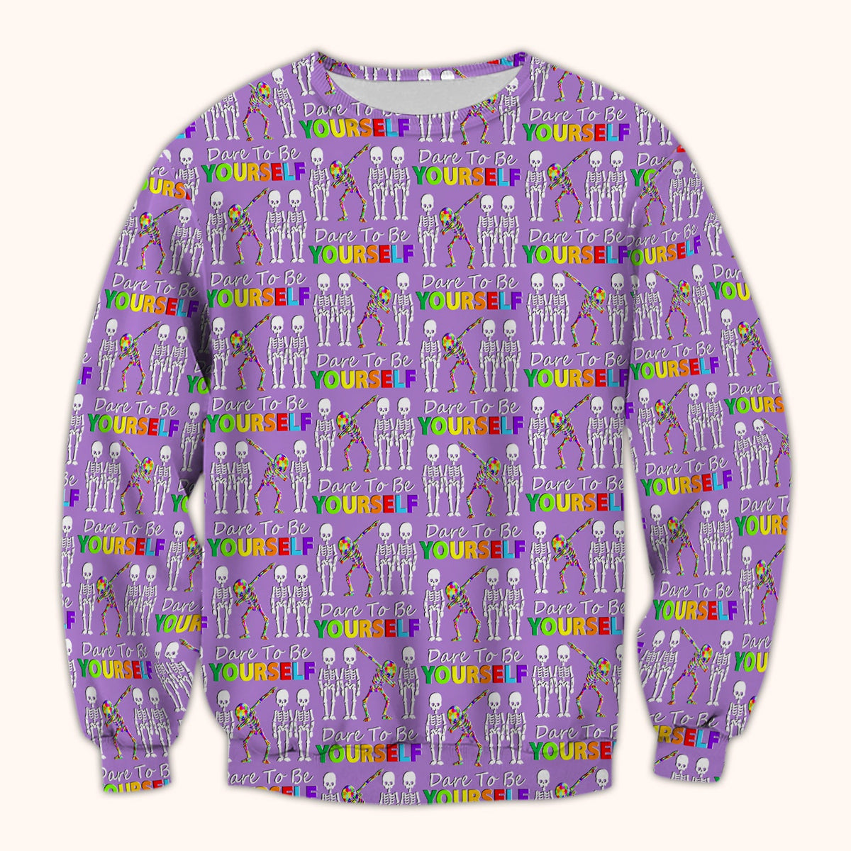 Rainbow Skeleton Dare To Be Yourself Nurse Scrub Top