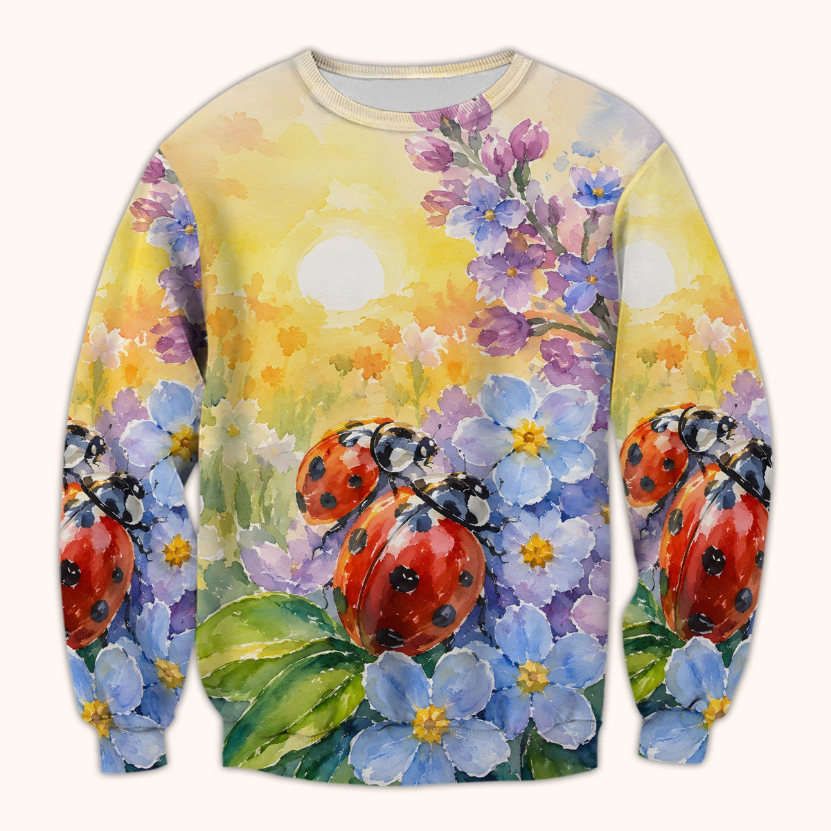 Ladybug Spring Flower Garden Nurse Scrub Top