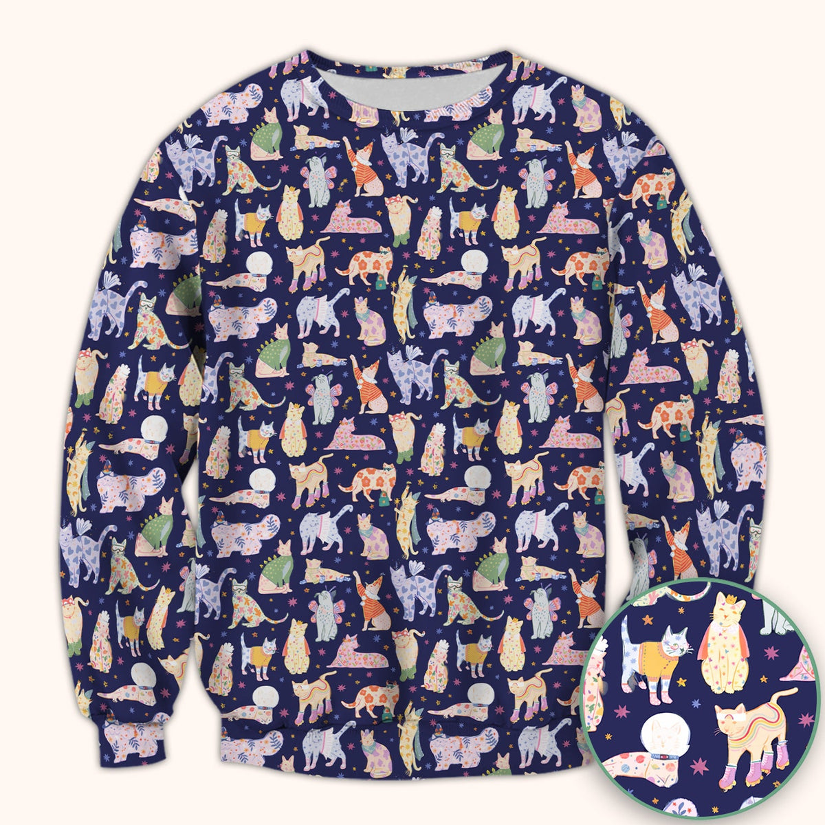 Colorful Cats Nurse Scrub Top
