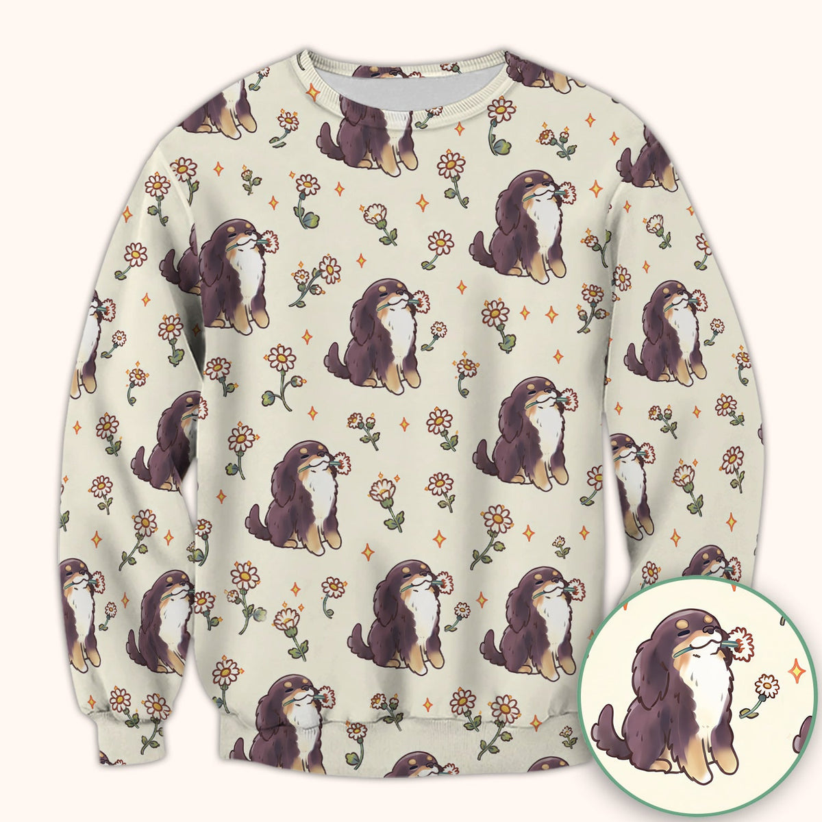 Floral Otter Daisy Nurse Scrub Top