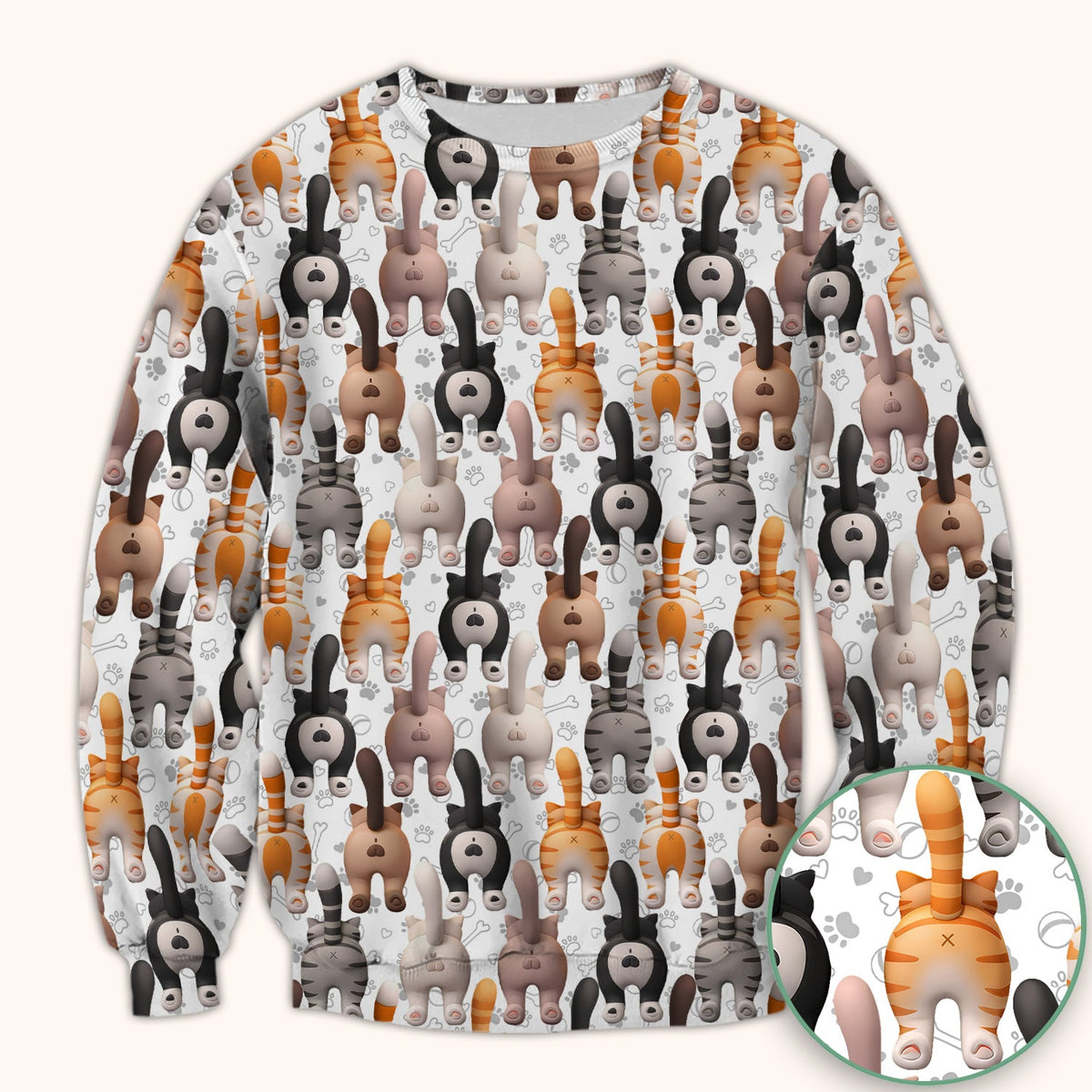 Cat Butt Paw Print Nurse Scrub Top