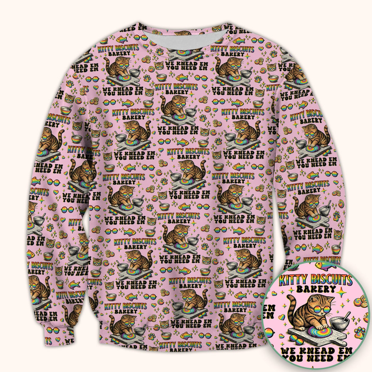 Pride Nurse Cat Baking Scrub Top