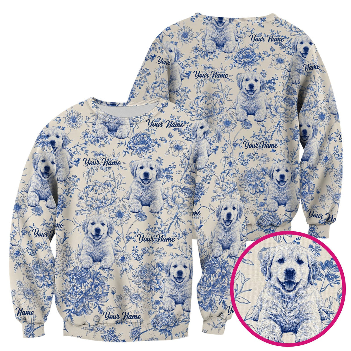 Personalized Pet Photo Floral Nurse Scrub Top