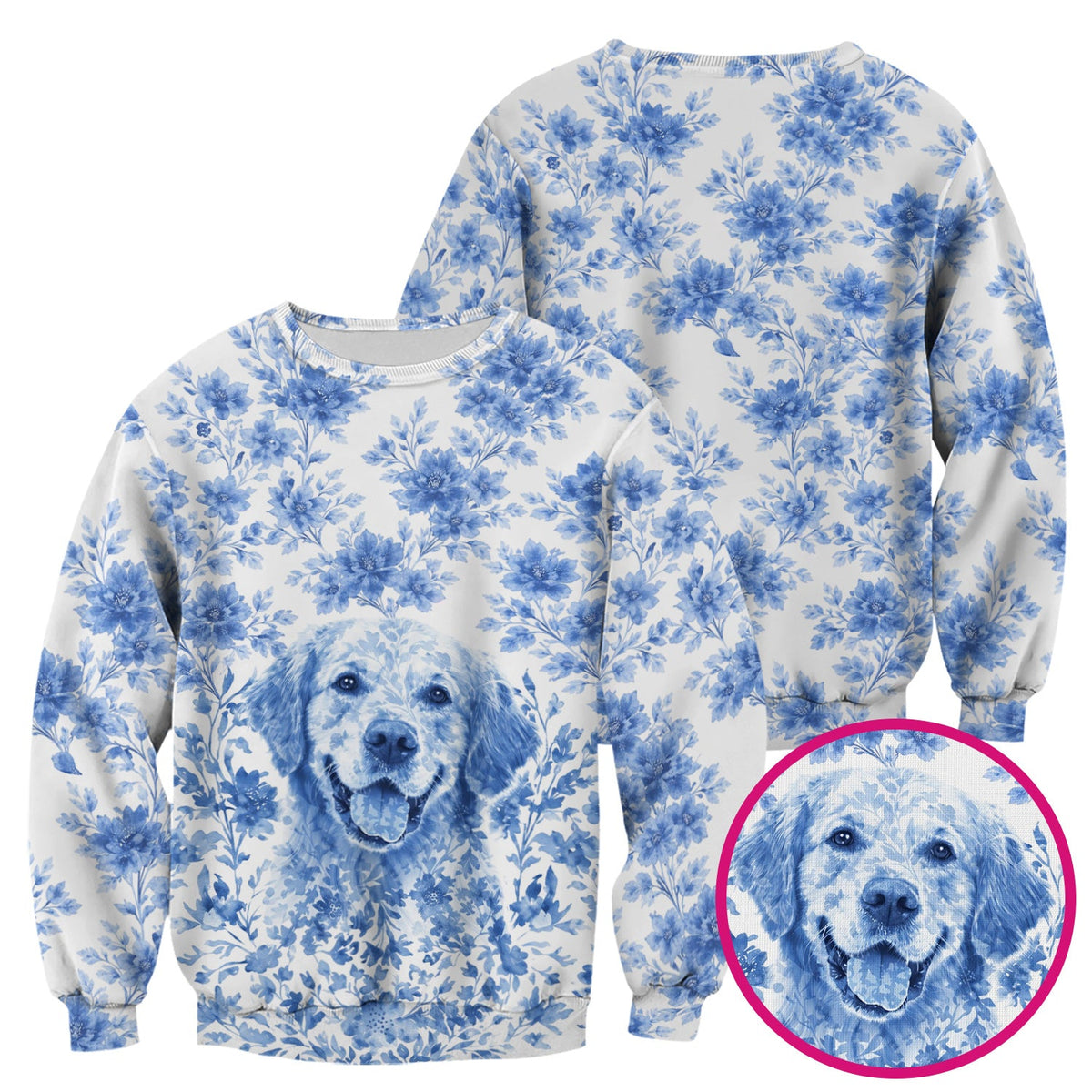 Personalized Pet Photo Floral Scrub Top
