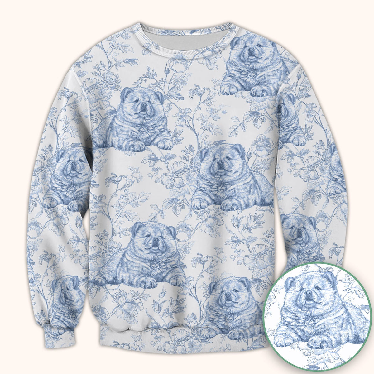 Dog Cat Chinoiserie Nurse Scrub Top