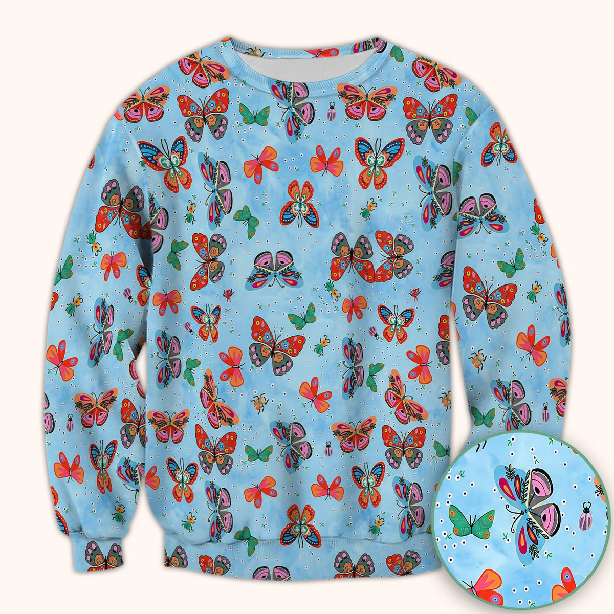 Colorful Butterfly Garden Nurse Scrub Top