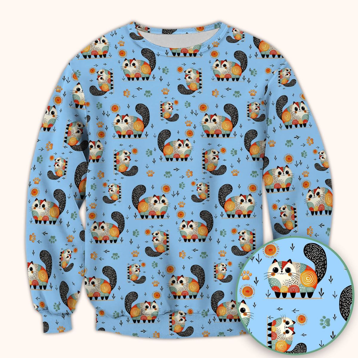 Cat Illustration Nurse Scrub Top