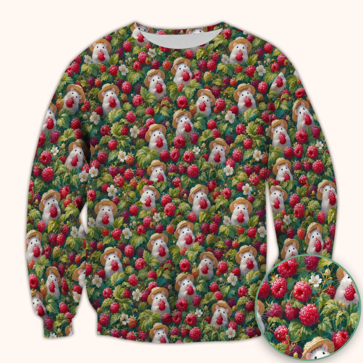 Raspberry Mouse Garden Nurse Scrub Top