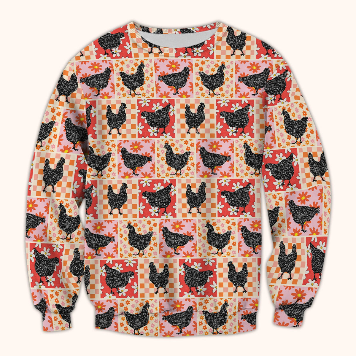 Chicken Patchwork Floral Nurse Scrub Top