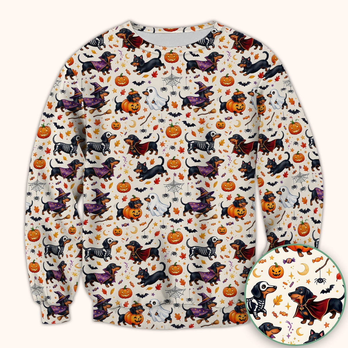 Halloween Dachshund Costume Nurse Scrub Top