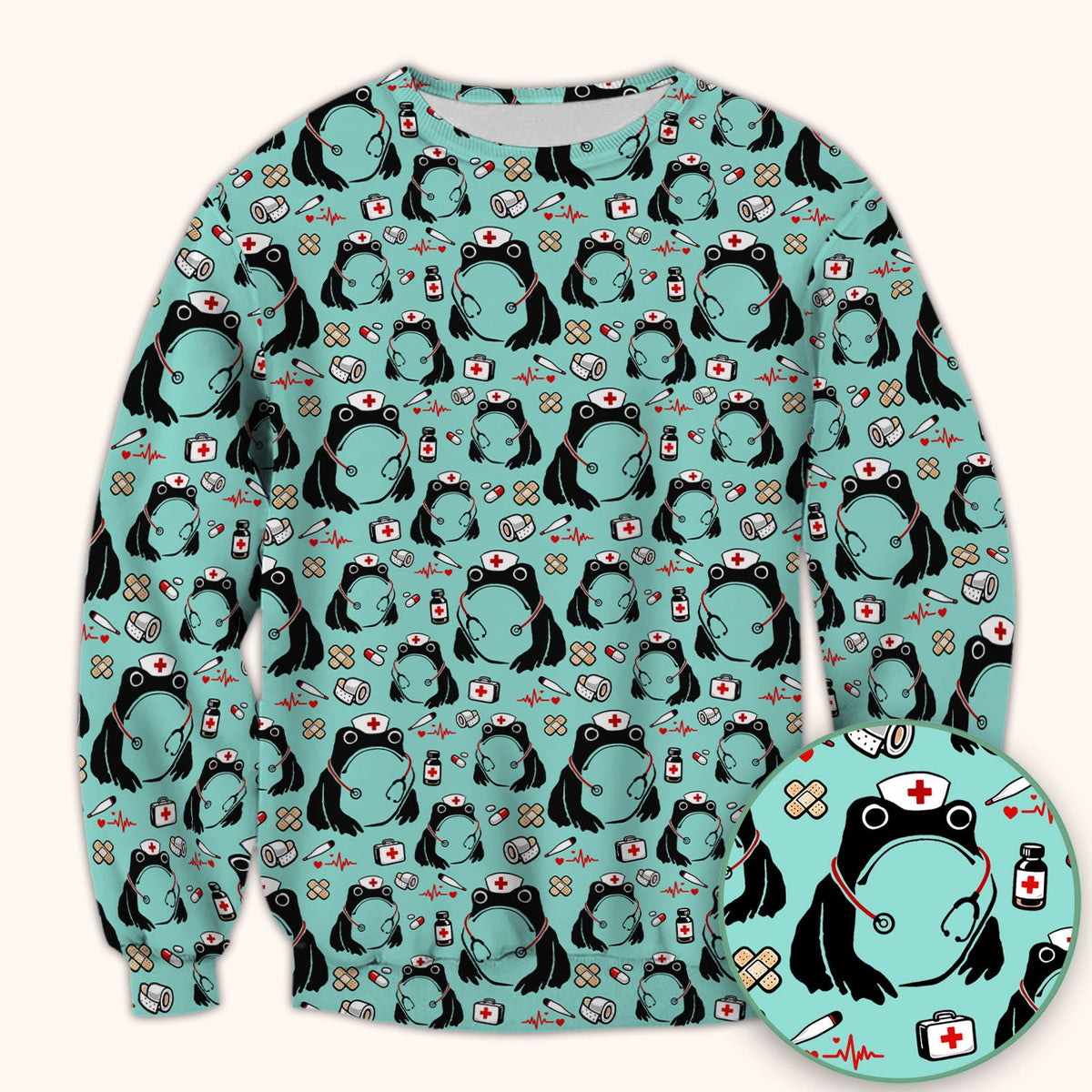 Frog Medical Nurse Scrub Top