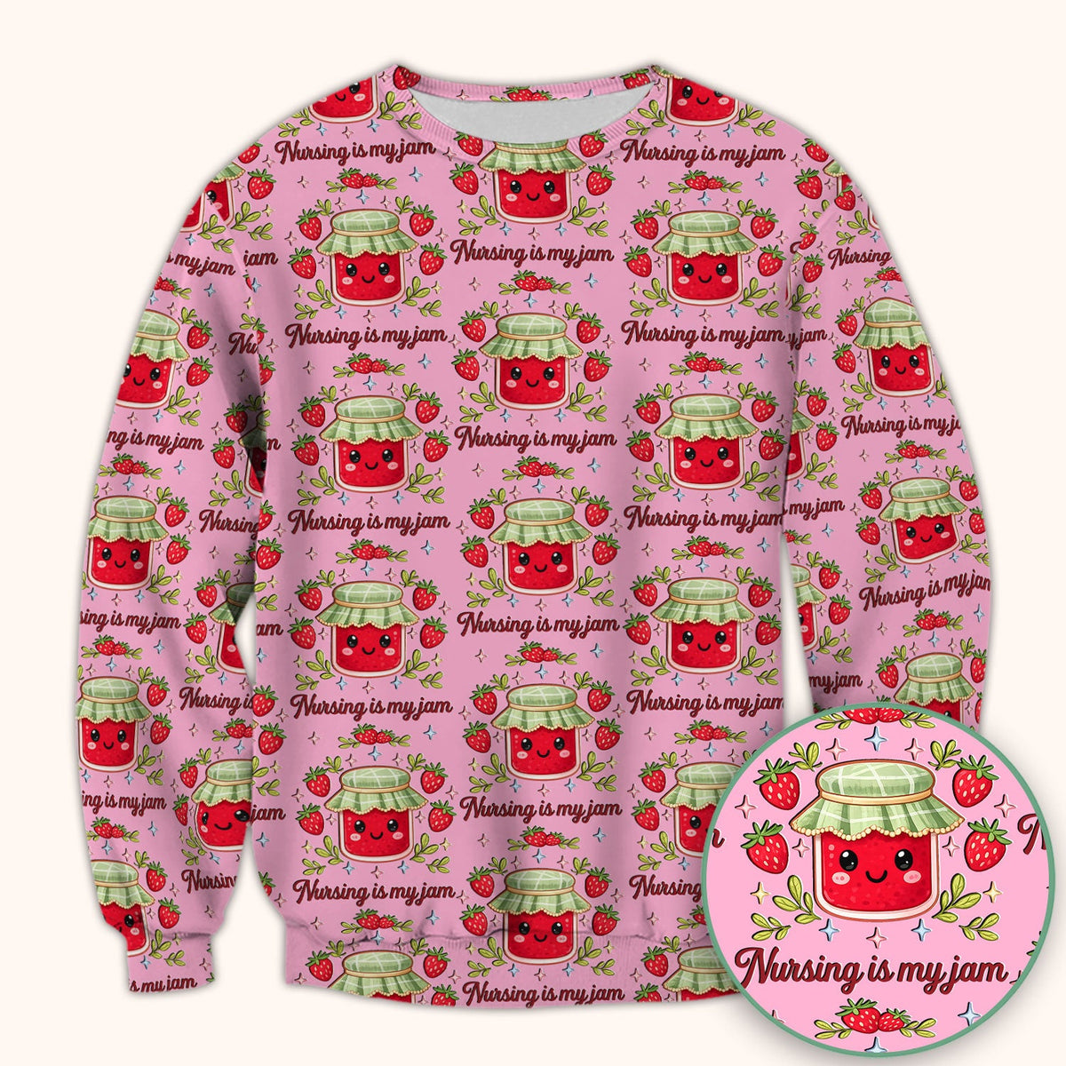 Strawberry Jam Nurse Scrub Top