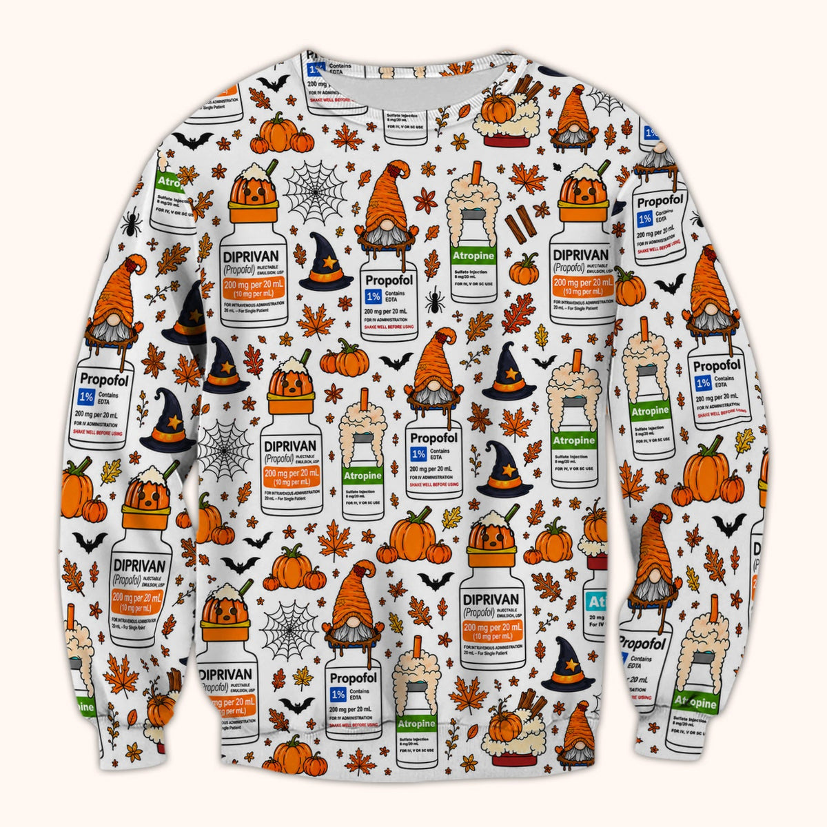 Witch Hat Pumpkin Nurse Scrub Top - Halloween Gift