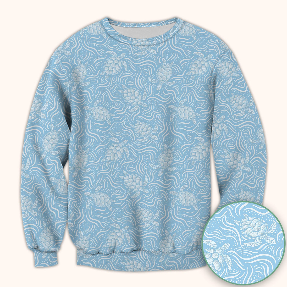 Ocean Sea Turtle Waves Nurse Scrub Top
