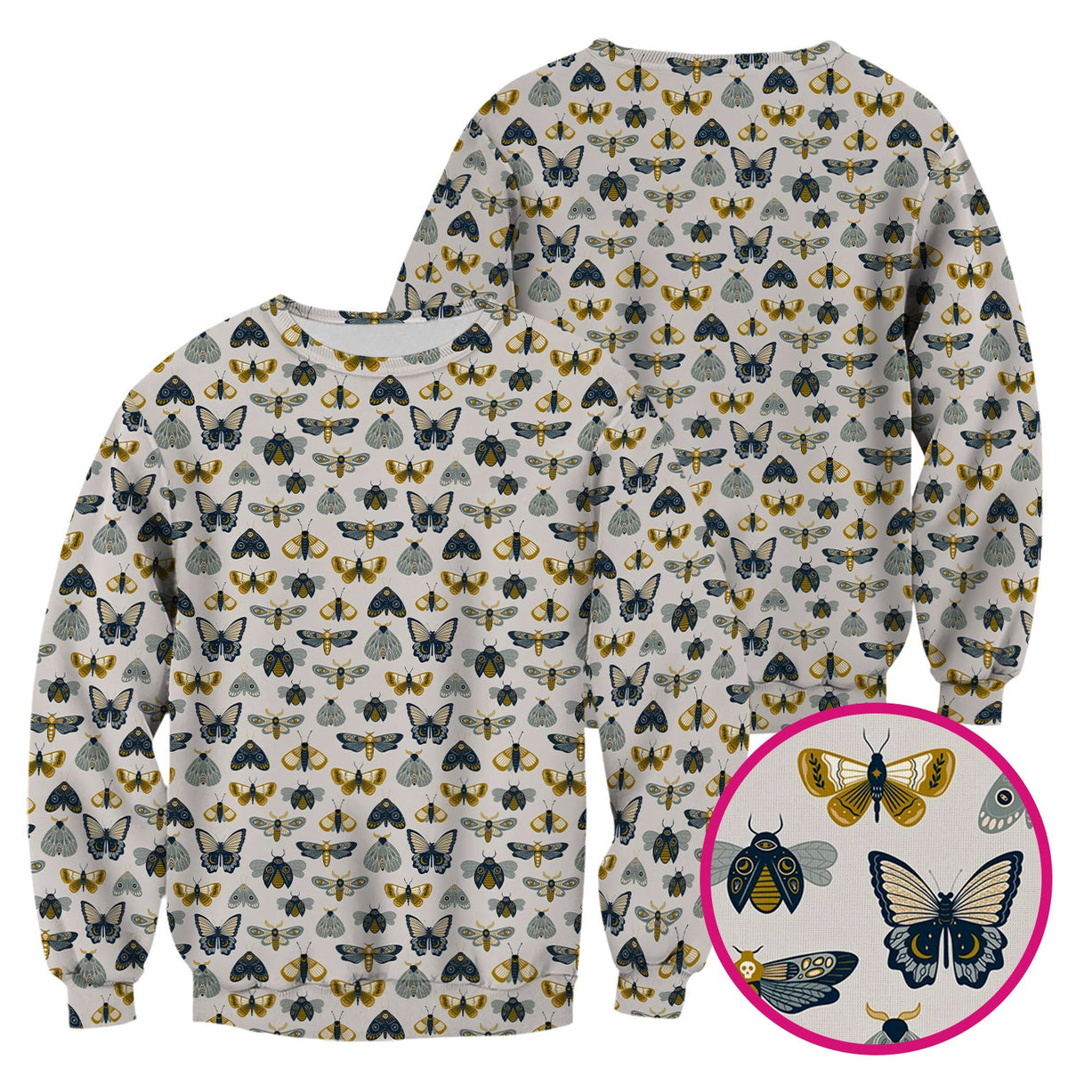 Vintage Butterfly Moth Insect Nurse Scrub Top