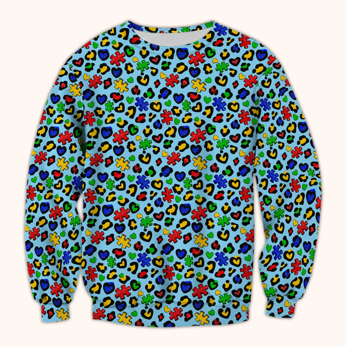 Puzzle Heart Awareness Nurse Scrub Top