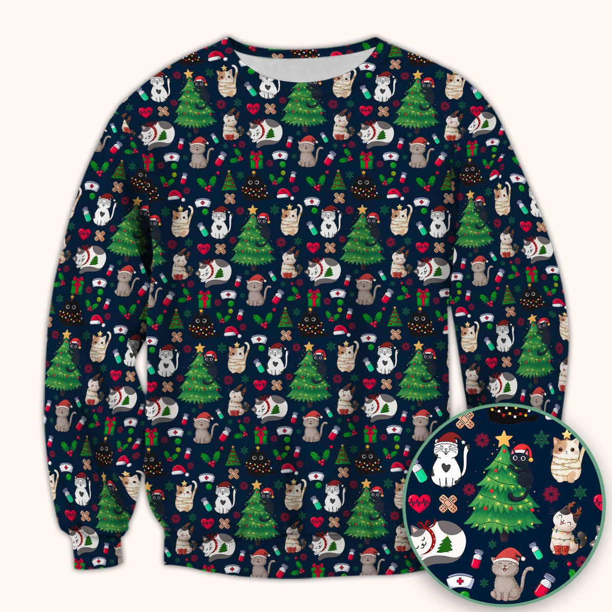 Christmas Pet Nurse Scrub Top