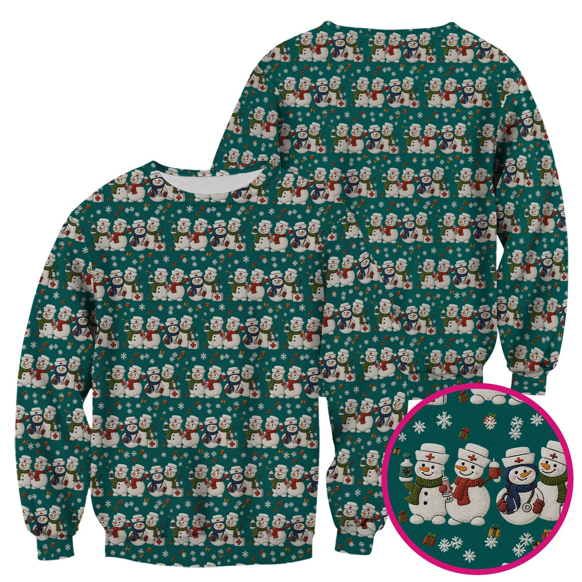 Snowman Nurse Scrub Top - Christmas Gift