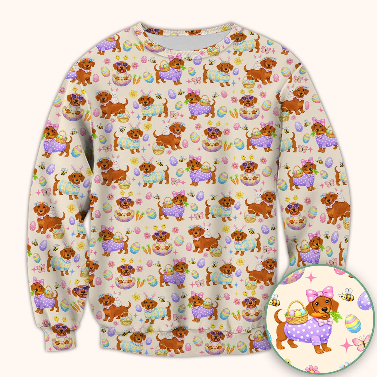 Easter Dachshund Nurse Scrub Top