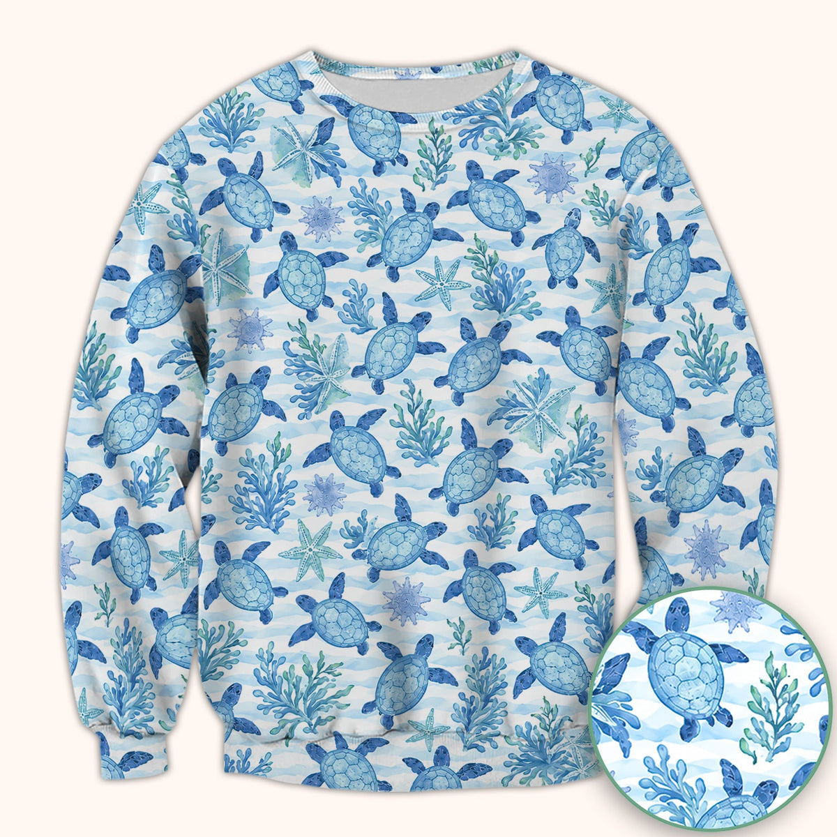Coastal Sea Turtle Coral Nurse Scrub Top