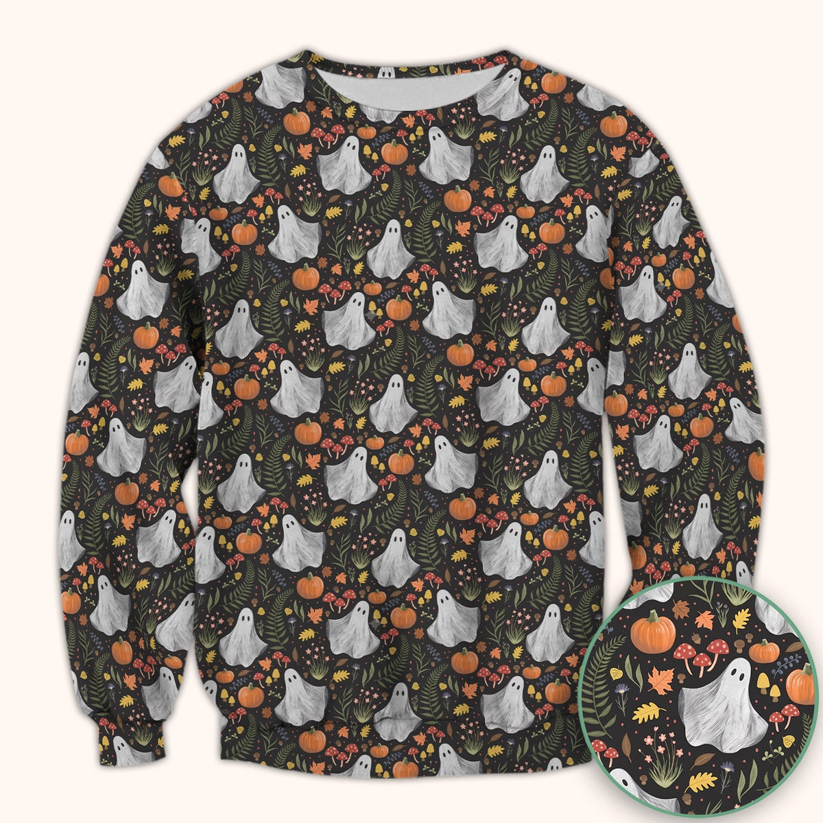 Pumpkin Woodland Nurse Scrub Top