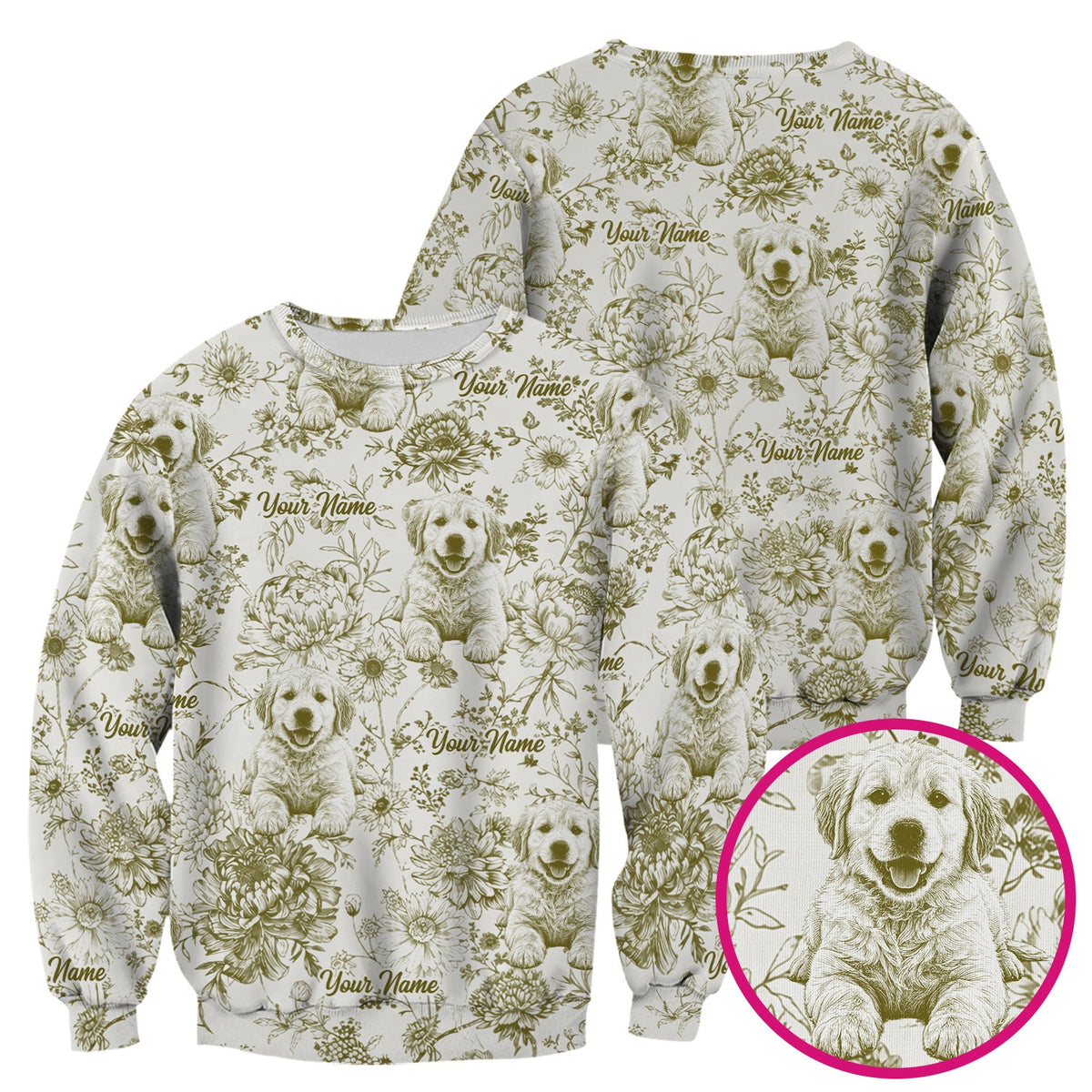 Personalized Pet Photo Floral Nurse Scrub Top