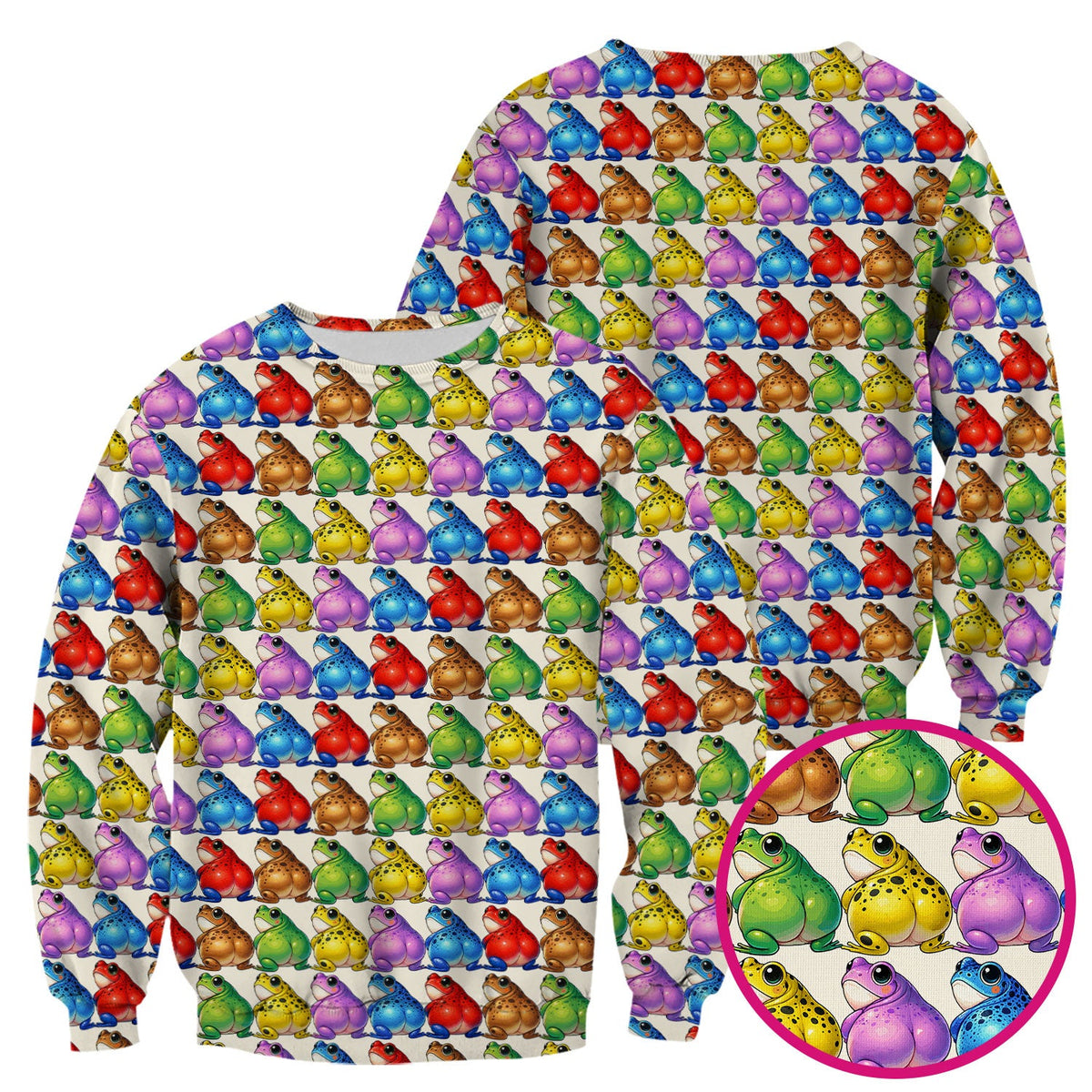 Colorful Frogs Nurse Scrub Top