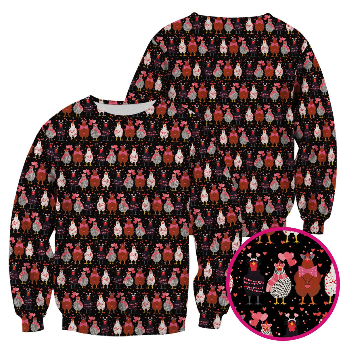 Funny Chicken Valentine Scrub Top, Chicken Pattern Scrub Shirt For Nursing, Valentine Gift For Nurse