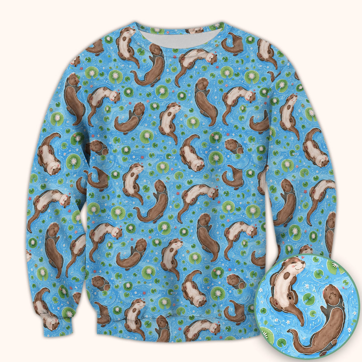 Otter Lily Pond Nurse Scrub Top