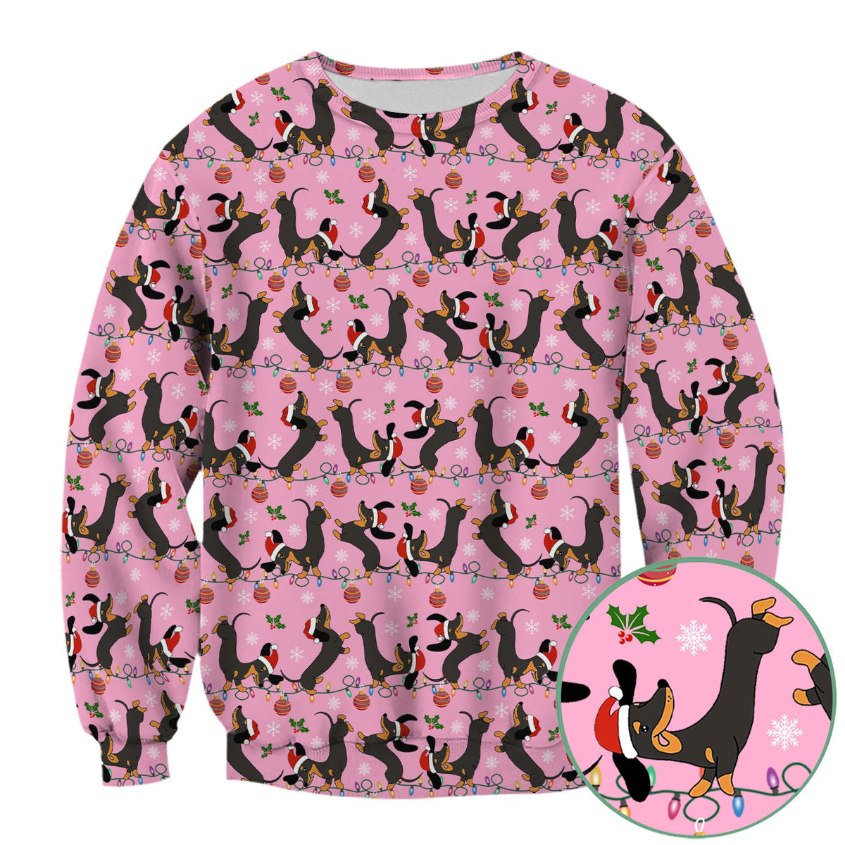 Christmas Dachshund Scrub Top - Cute Wiener Dog Holiday Nurse Shirt for Women - Festive Medical Uniform for RN CNA LPN