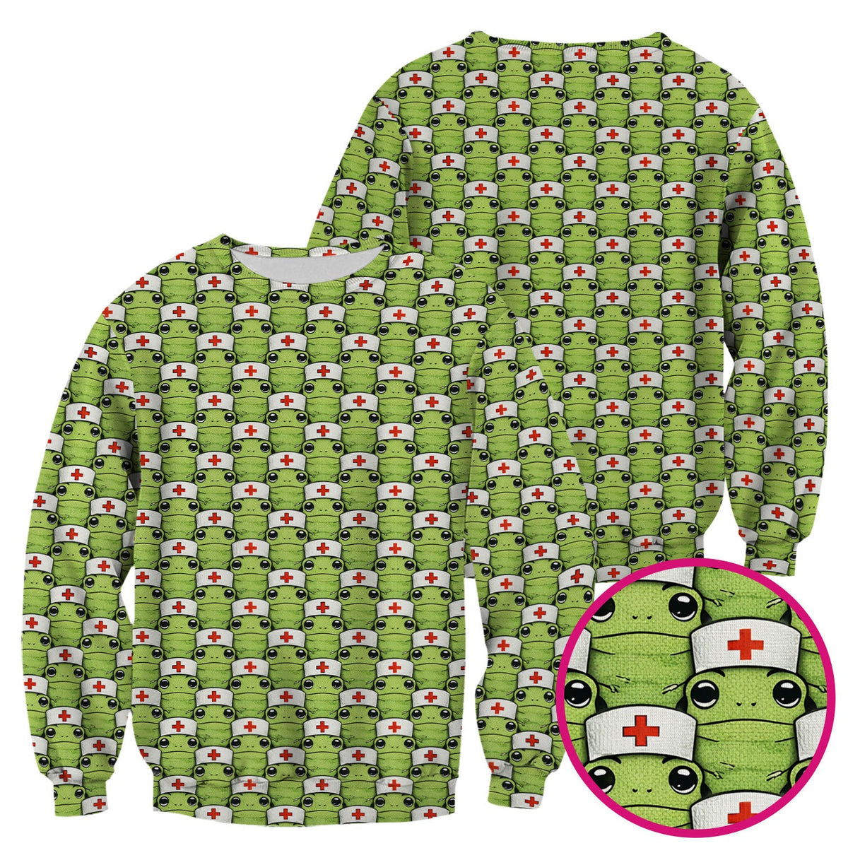 Green Frog Nurse Scrub Top