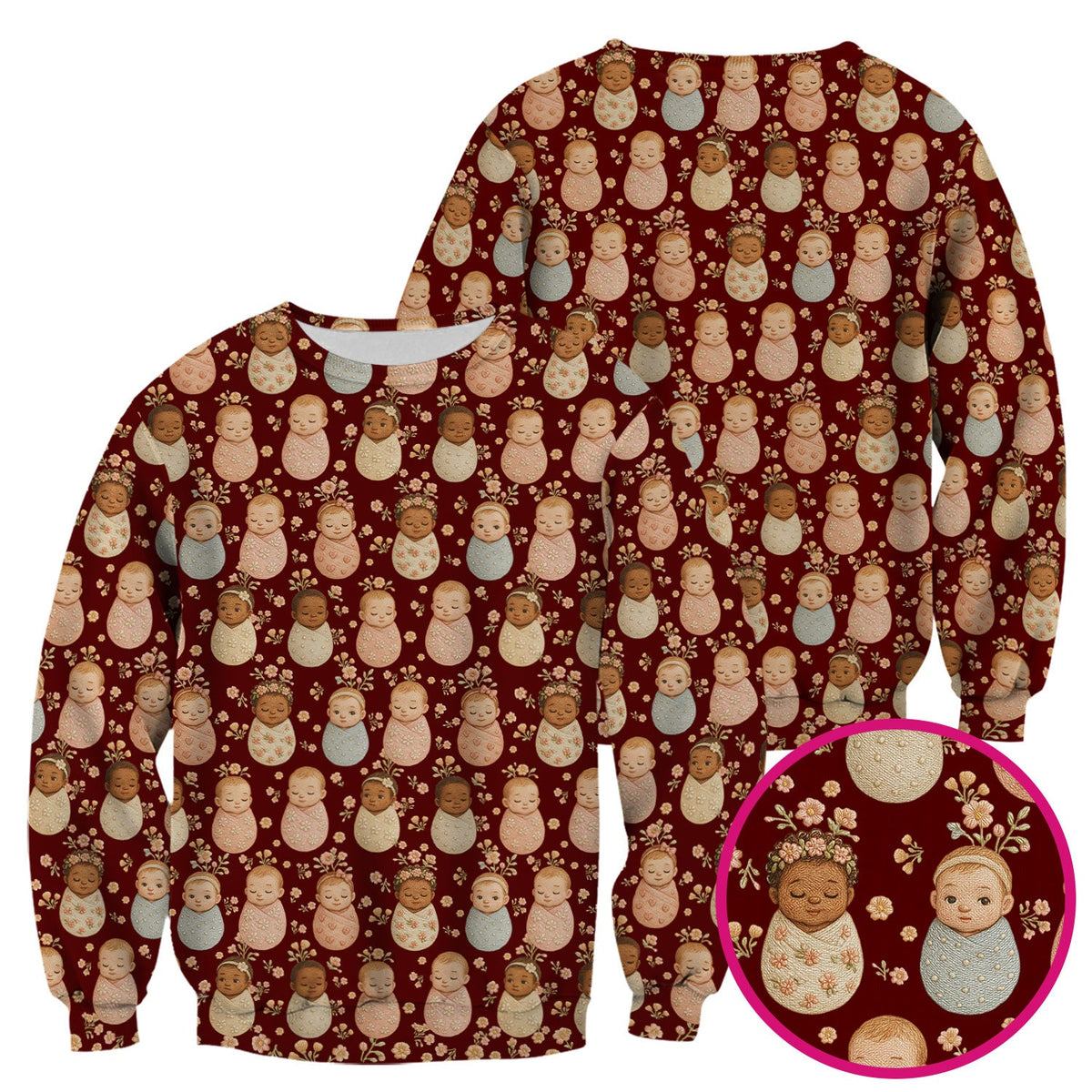 Sweet Newborn Baby Floral Nurse Scrub Top