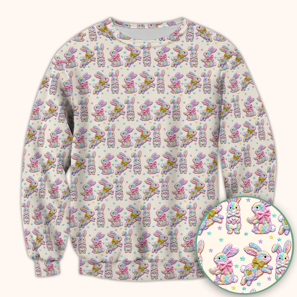 Cartoon Bunny Nurse Scrub Top - Easter Gift