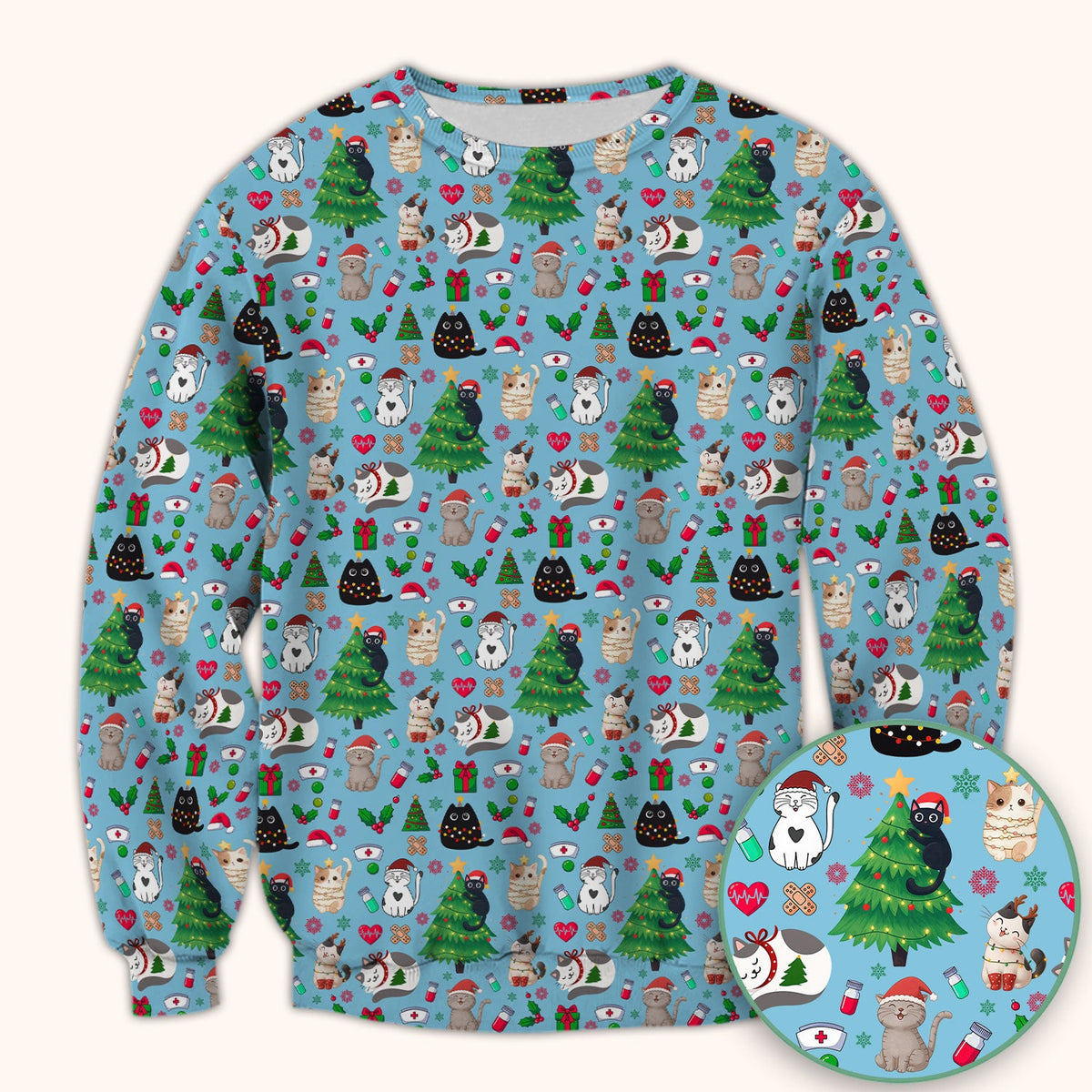 Christmas Pet Nurse Scrub Top