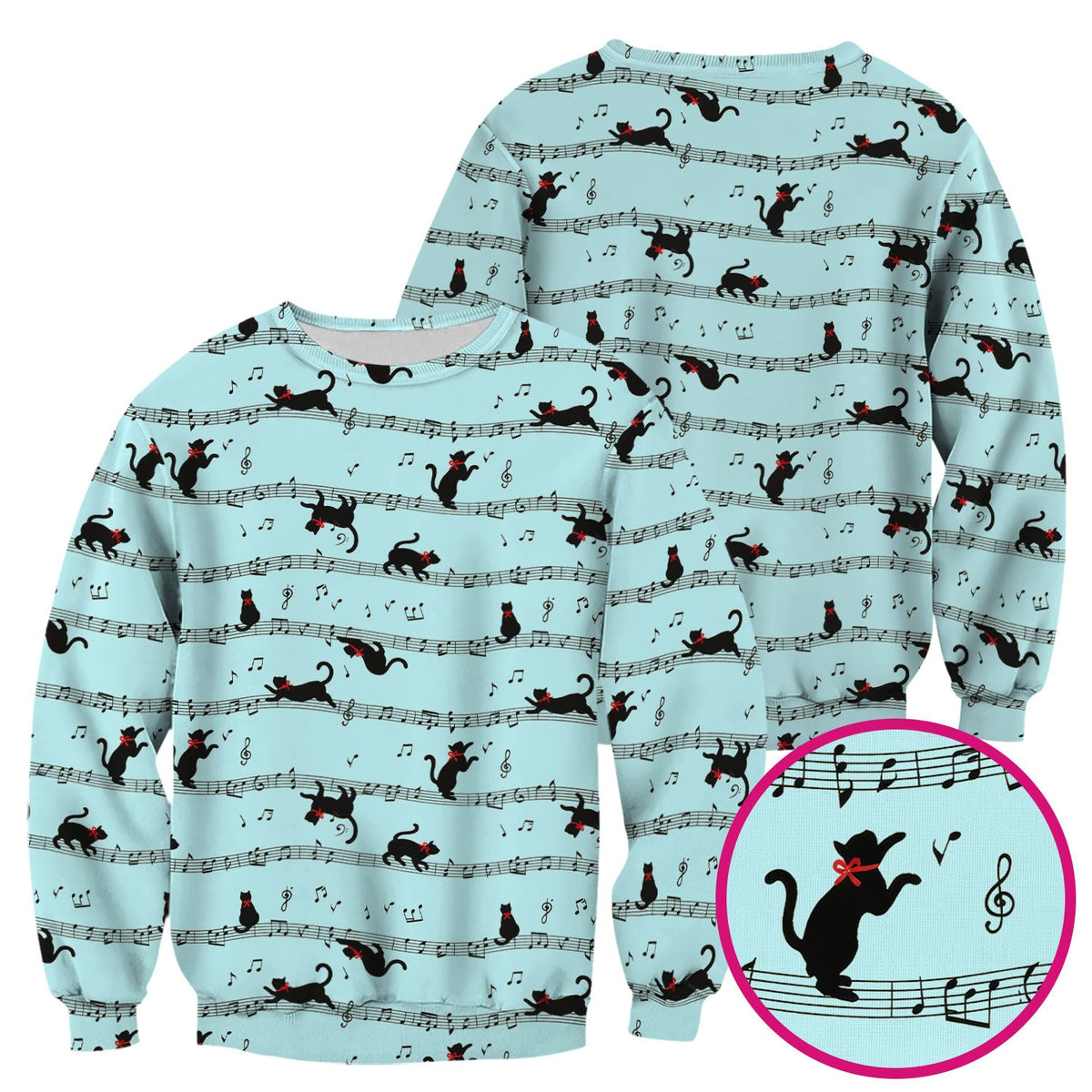 Dancing Black Cat Music Nurse Scrub Top