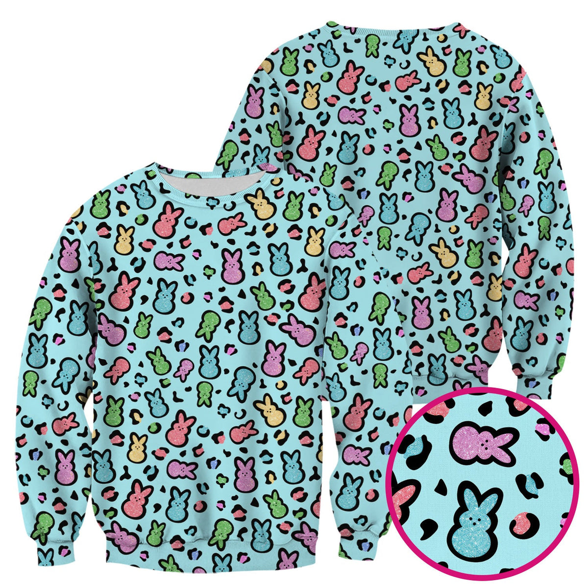 Pastel Bunny Nurse Scrub Top