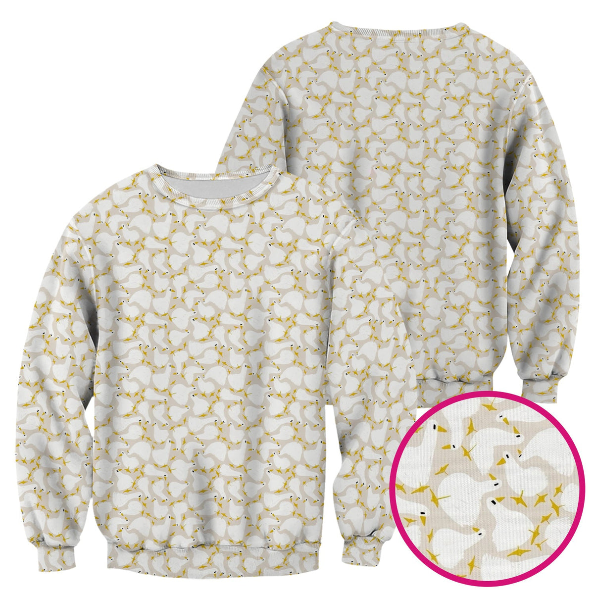 White Goose Yellow Star Nurse Scrub Top