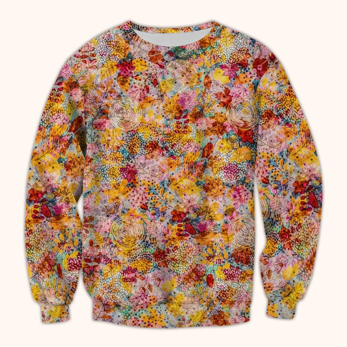 Autumn Floral Leaves Nurse Scrub Top