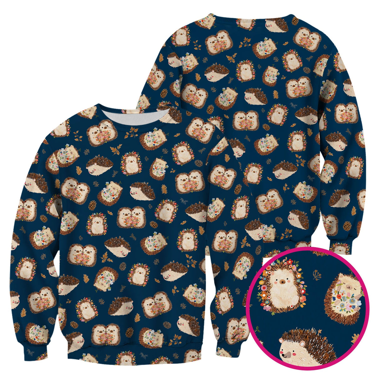 Hedgehog Floral Nurse Scrub Top