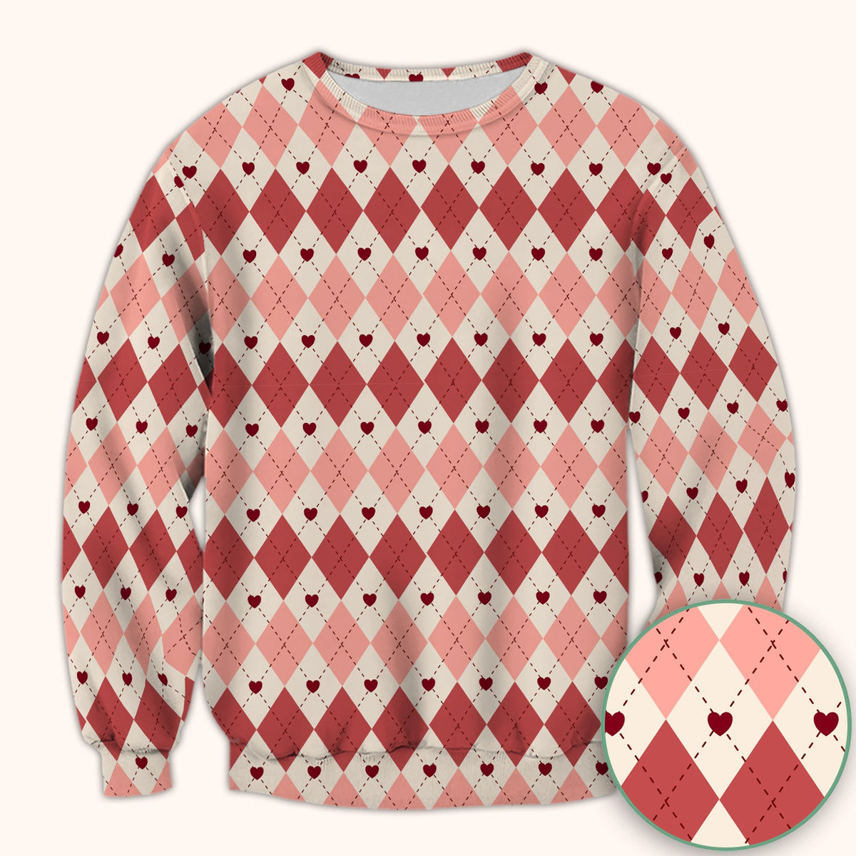 Red Argyle Plaid Nurse Scrub Top