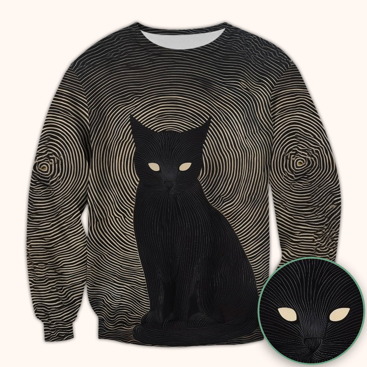 Black Cat Line Art Print Scrub Top, Comfortable Scrubs for Nurses