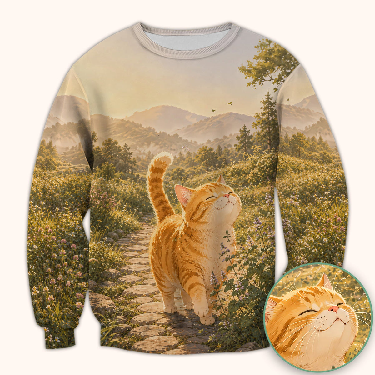 Sunny Mountain Cat Nurse Scrub Top