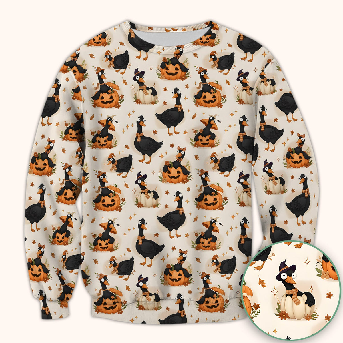 Pumpkin Black Goose Nurse Scrub Top