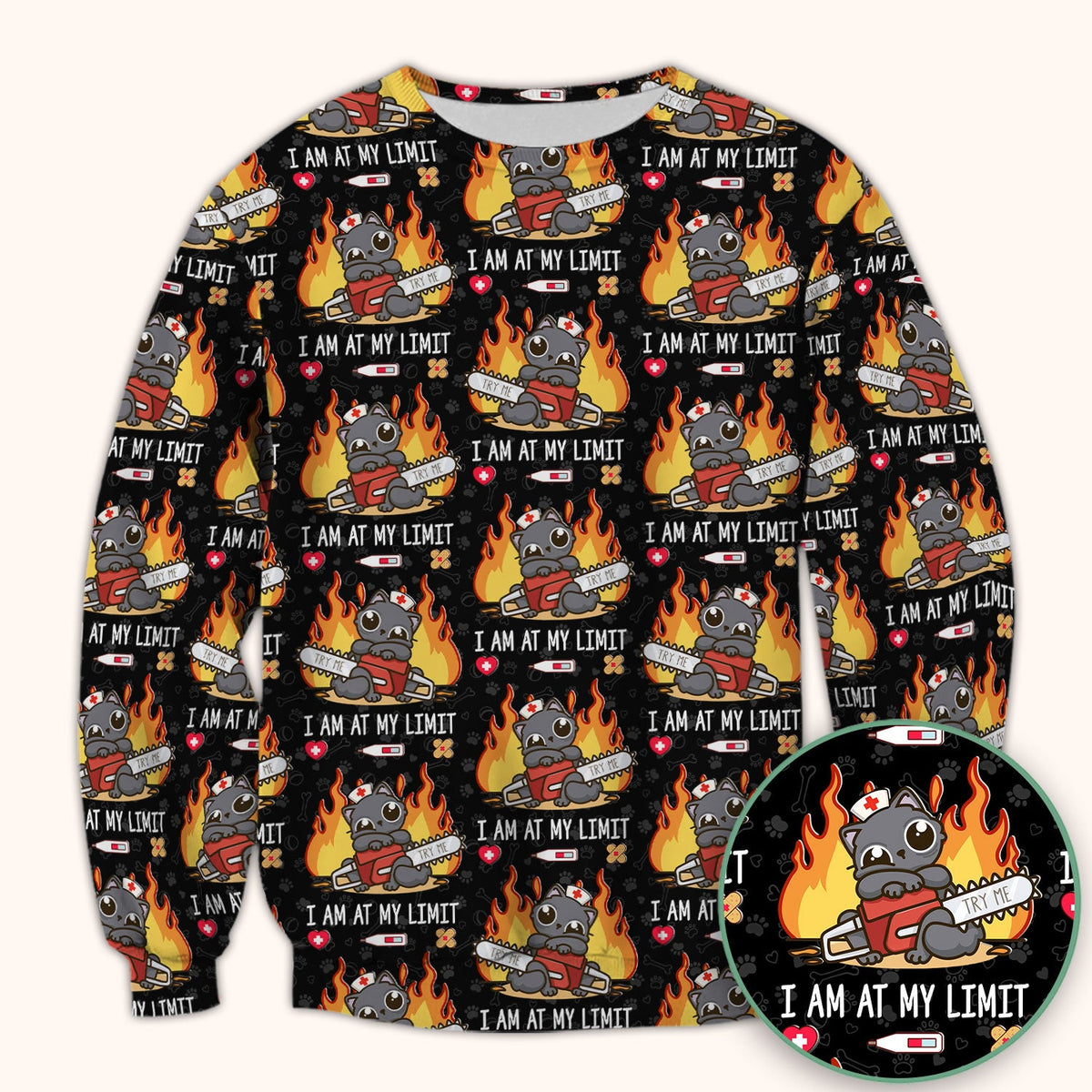 Cat I Am At My Limit Nurse Scrub Top